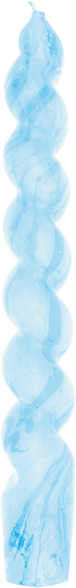 Spiralkerzen, marmoriert, blue marbled, 1 St