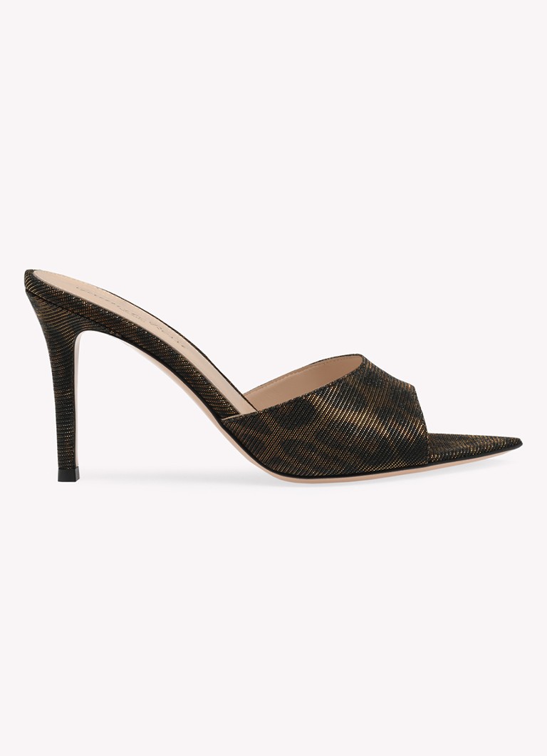 Gianvito Rossi Elle mūlis ar leoparda apdruku