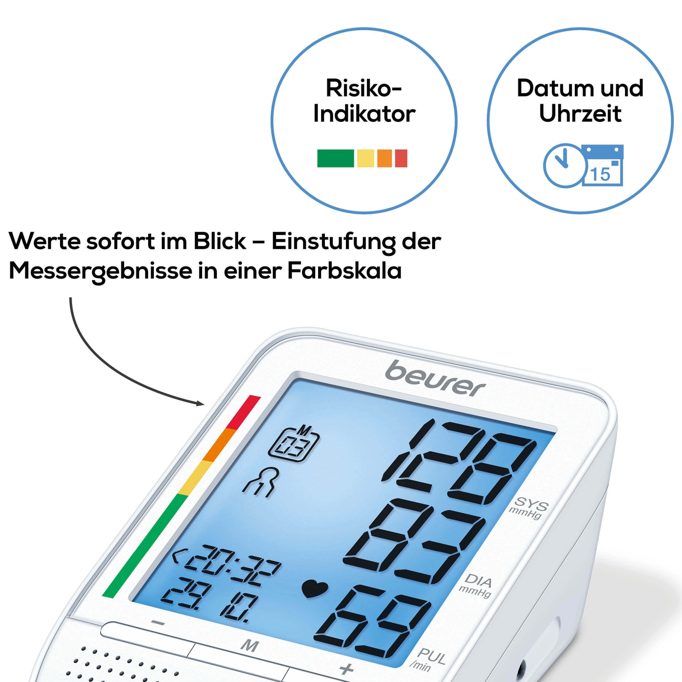 Beurer Sprechendes Oberarm-Blutdruckmessgerät BM 49-Oberarm-Blutdruckmessgerät mit Sprachausgabe & Erkennung von Herzrhythmusstörungen
