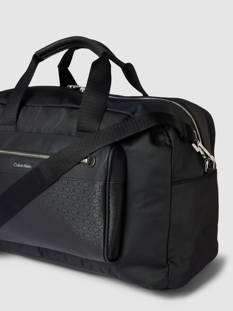 Weekender mit Label-Details Modell 'ELEVATED' in schwarz