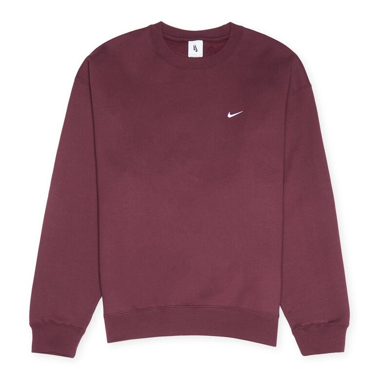 NIKE Solo Swoosh Fleece Crew Neck Shirt night maroon/white