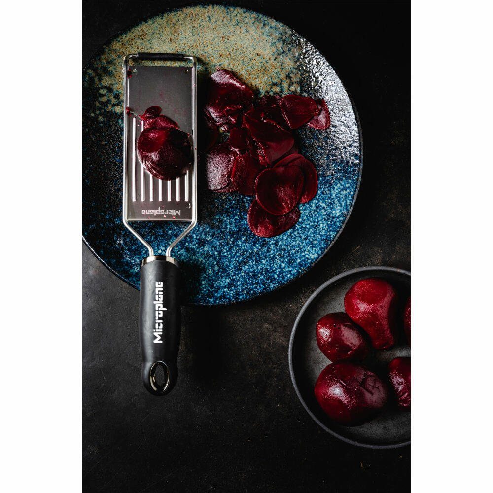 Microplane Gemüsehobel Gourmet Profi, Edelstahl, Kunststoff, Gummi