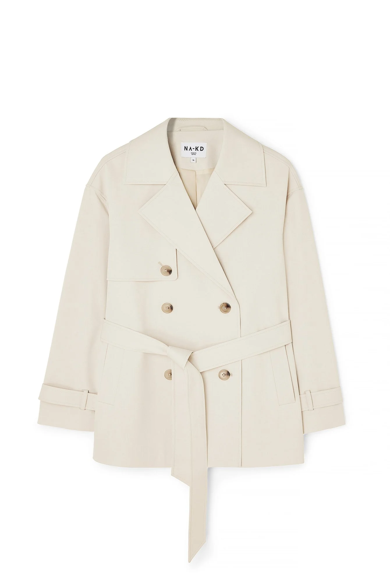 Kurzer Trenchcoat mit Gürtel
