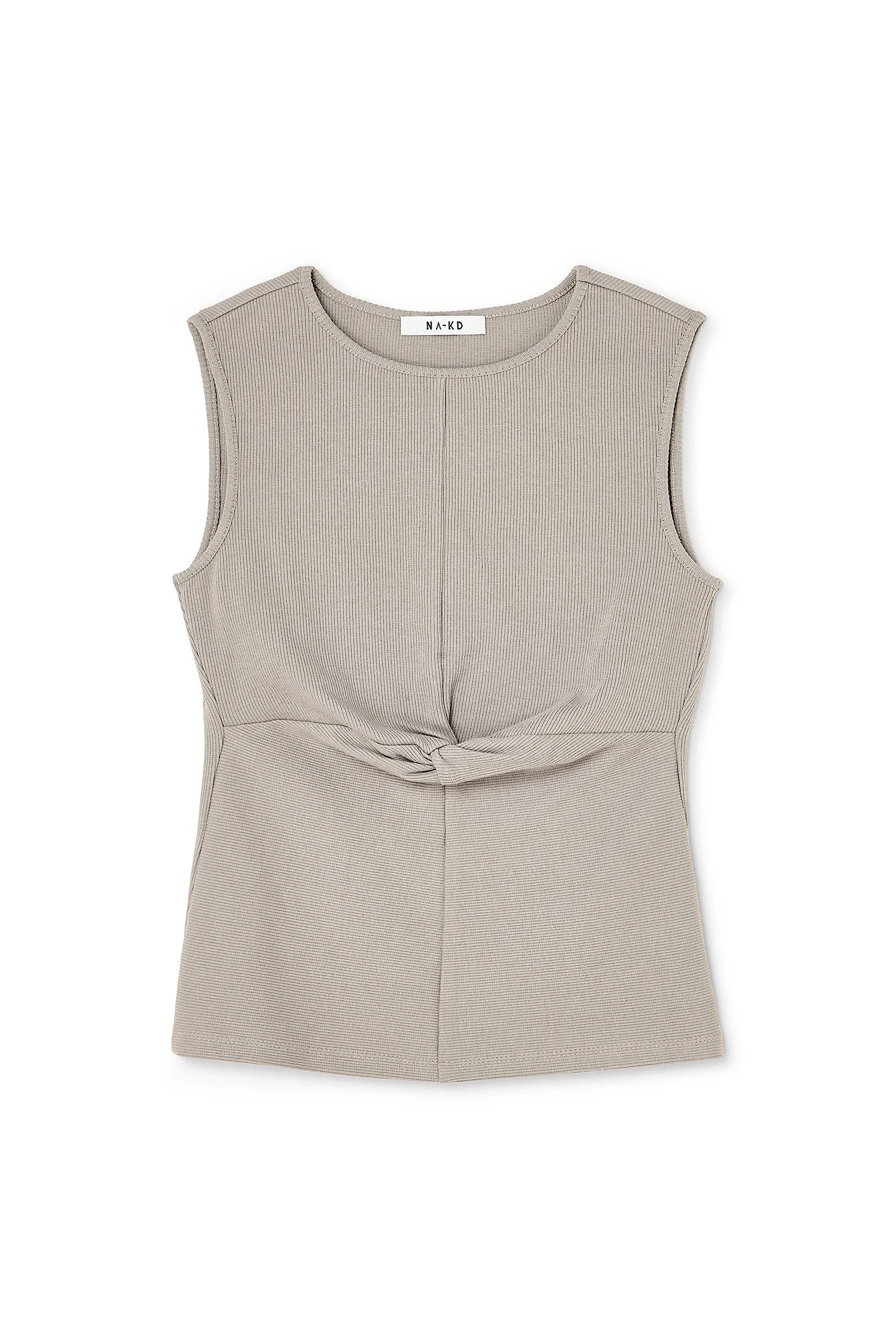 Geripptes Top mit Twist-Detail vorne