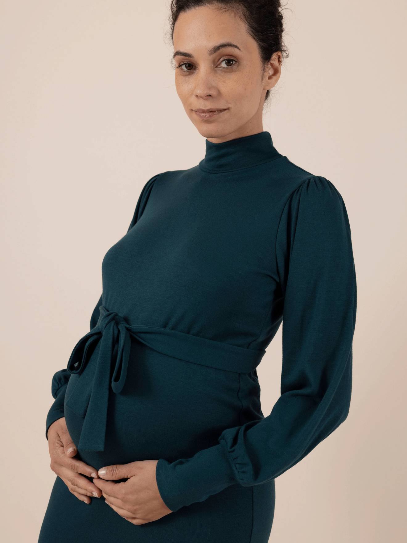 Envie de Fraise Strickkleid für die Schwangerschaft IRINA LS ENVIE DE FRAISE - tannengrün