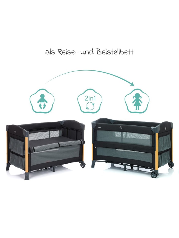 fillikid 2 in 1 Reisebett & Beistellbett Cadiz in in grau günstig kaufen onesize