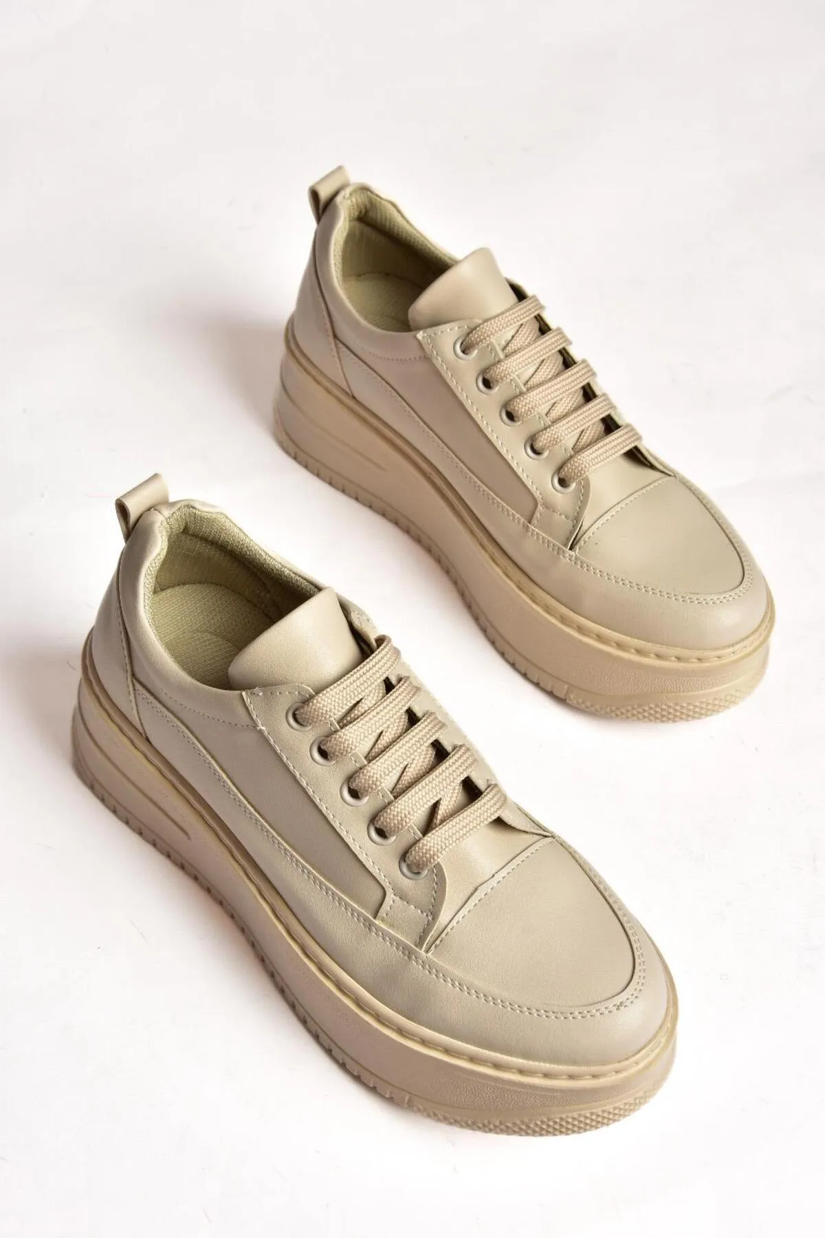 Fox Shoes  P274117509 Beige Sneakers mit hoher Sohle für Damen