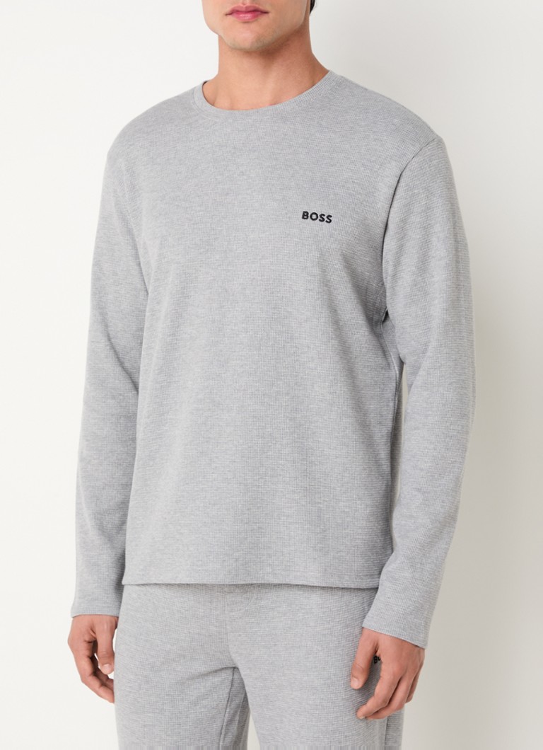 HUGO BOSS textured pajama top with logo