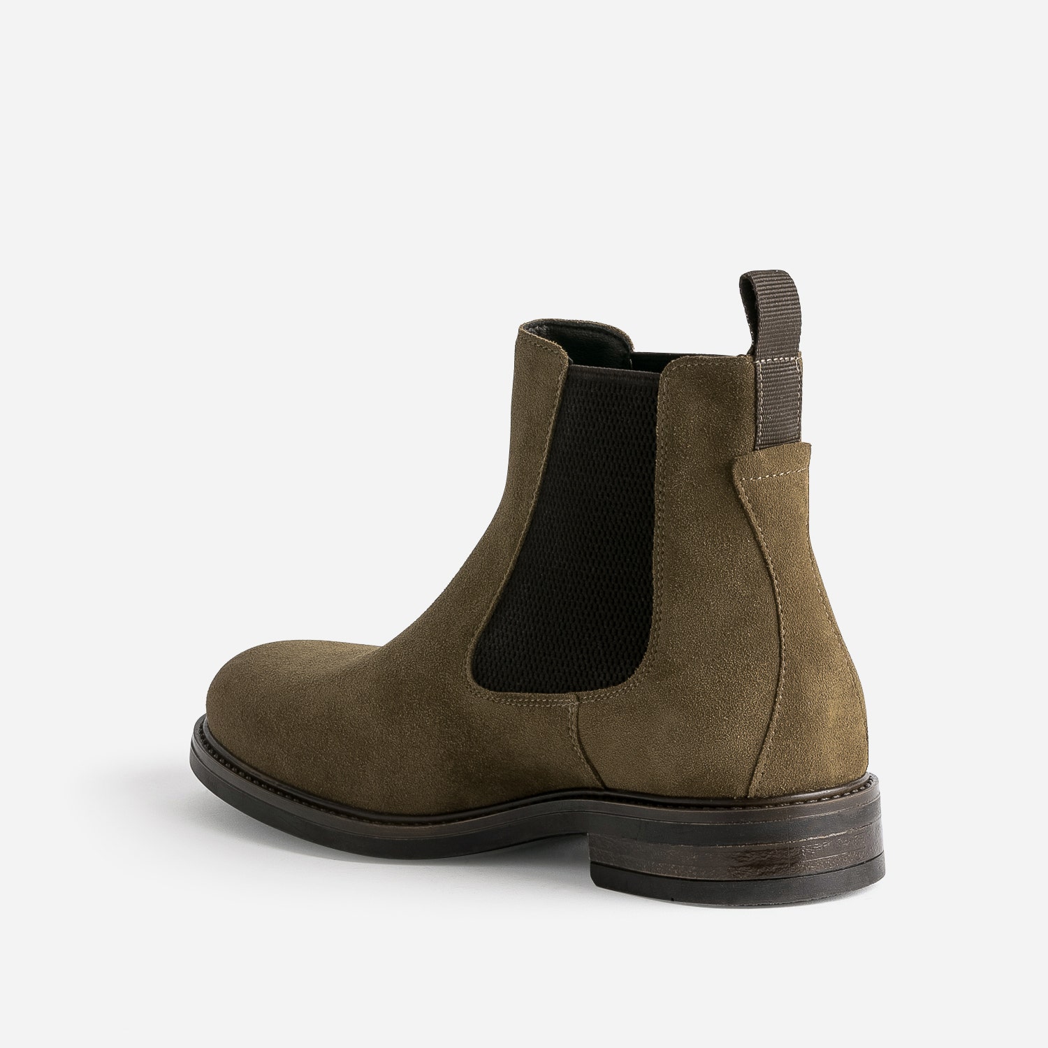 Chelsea boots marron en cuir velours