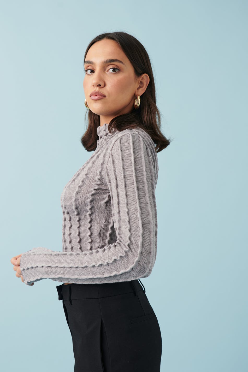 Structured long sleeve top