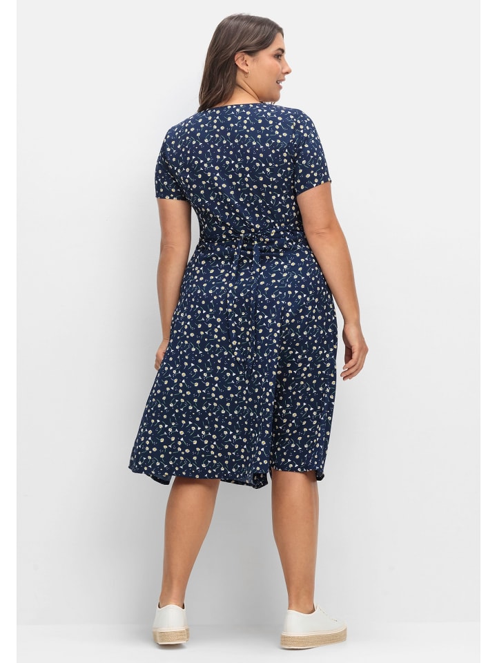 sheego Kleid in marine gemustert günstig kaufen