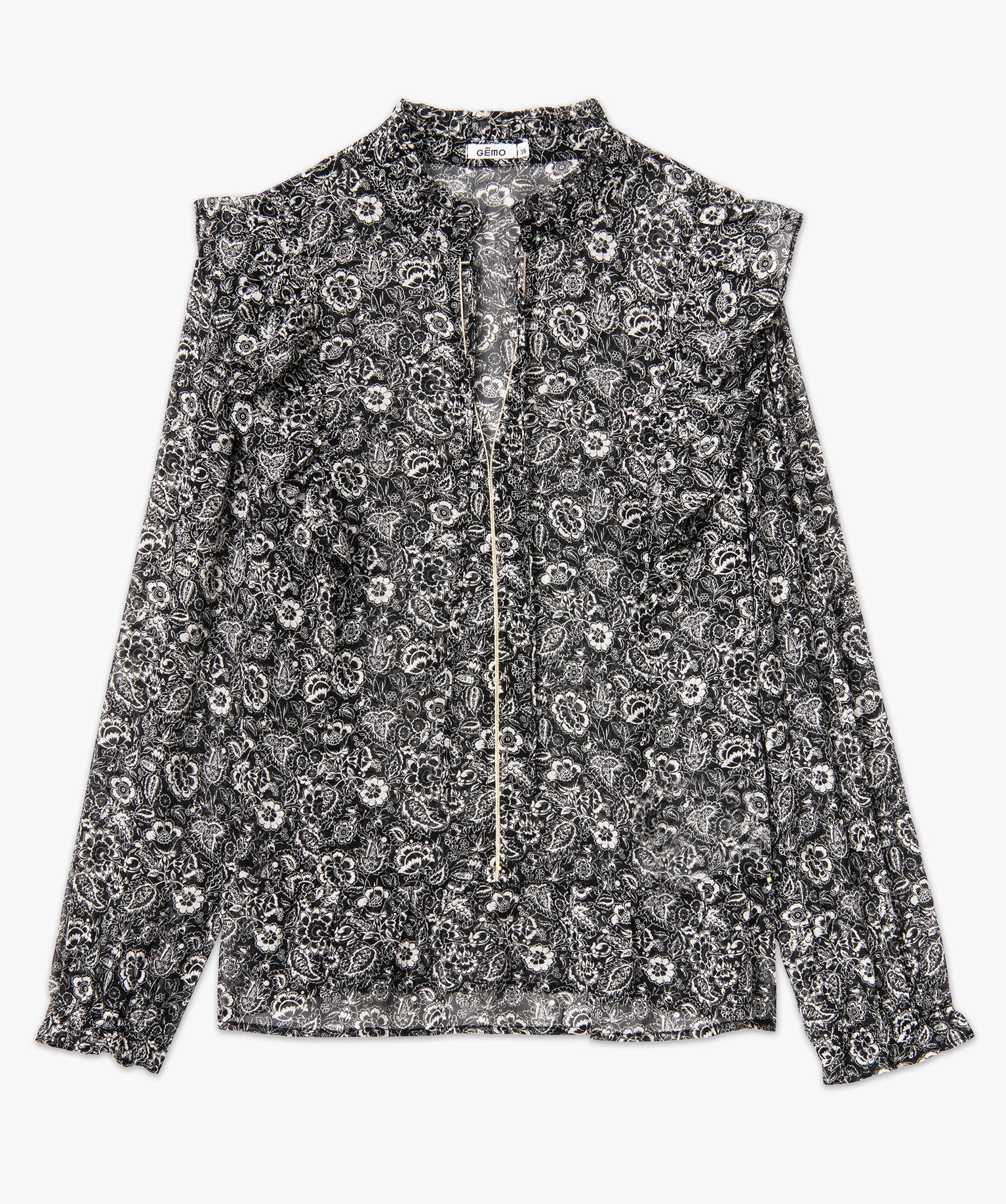 Blouse à manches longues à motifs fleuris femme imprime | GEMO