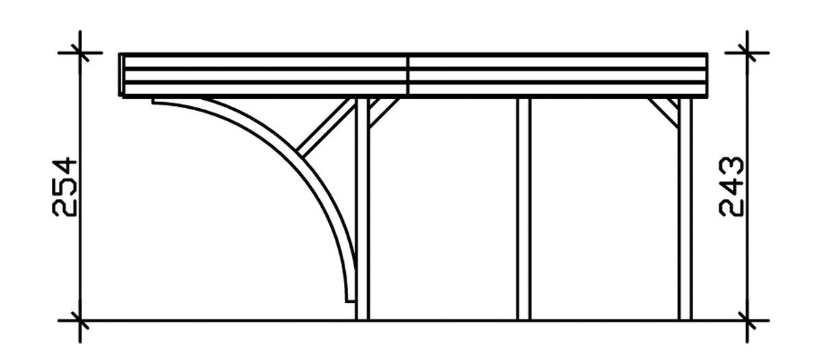 Skanholz Doppelcarport Friesland 8, BxT: 557x555 cm, 201 cm Einfahrtshöhe