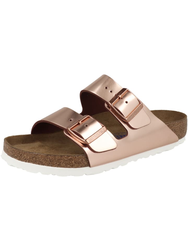 Birkenstock Sandale Arizona Glattleder Weichbettung schmal in braun günstig kaufen