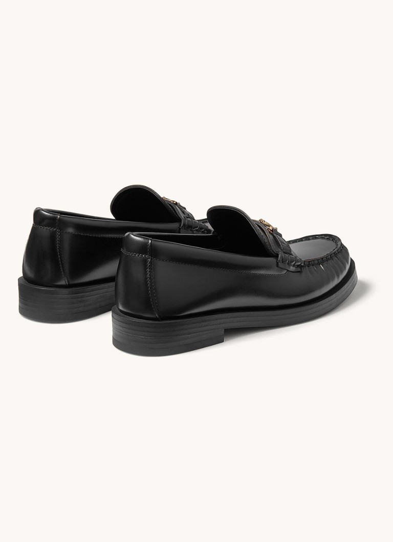 Mocassins Jimmy Choo Addie em couro de bezerro com logo