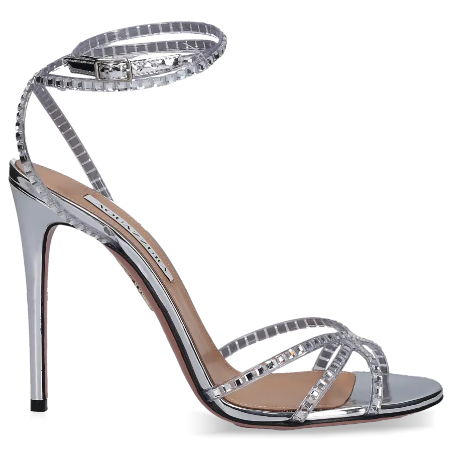 Aquazzura - Sandalen MIDNIGHT 15 Strass - silber