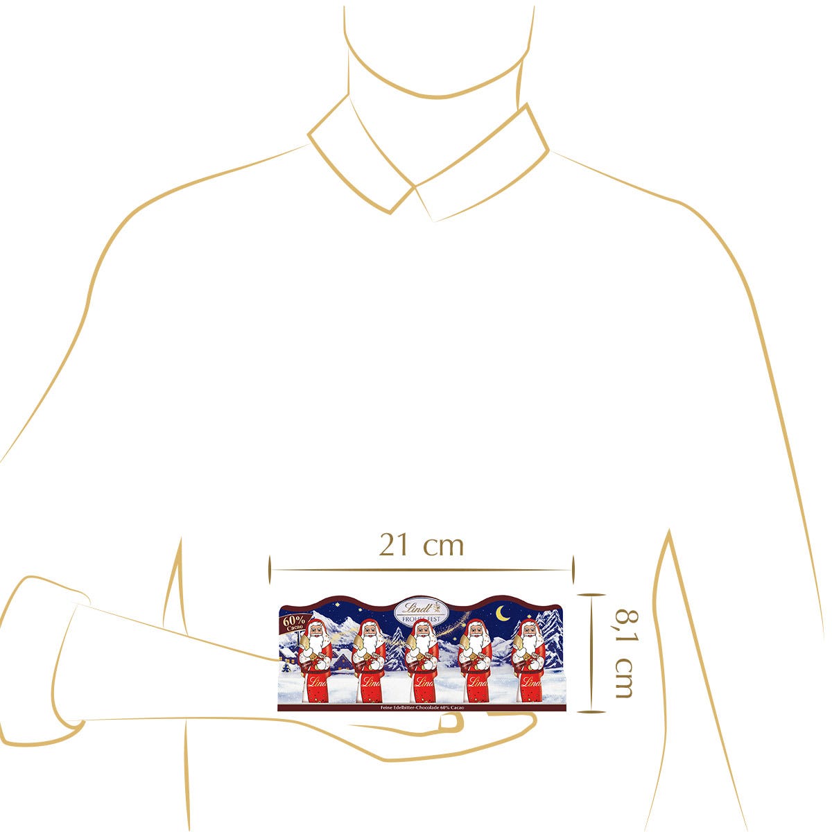 Mini-Weihnachtsmänner Edelbitter, 50g
