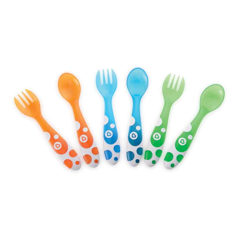 Lot de 6 cuillères et fourchettes plastiques 12m et + Munchkin