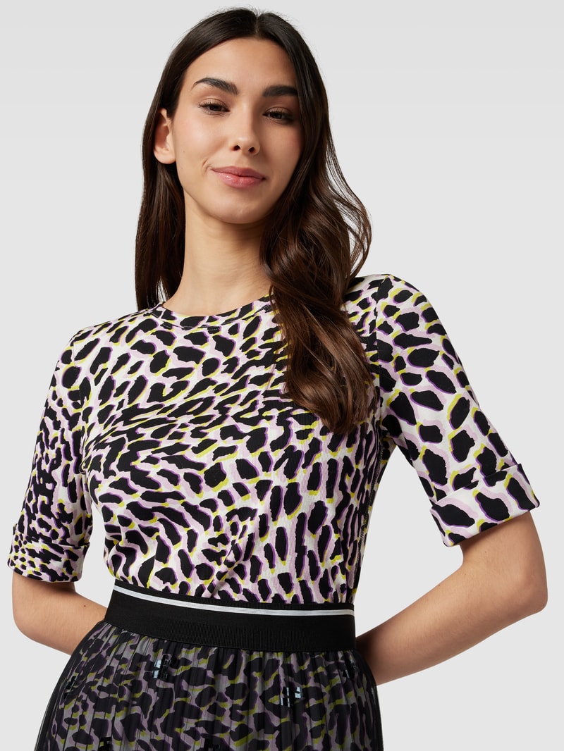 T-Shirt mit Animal-Print in flieder