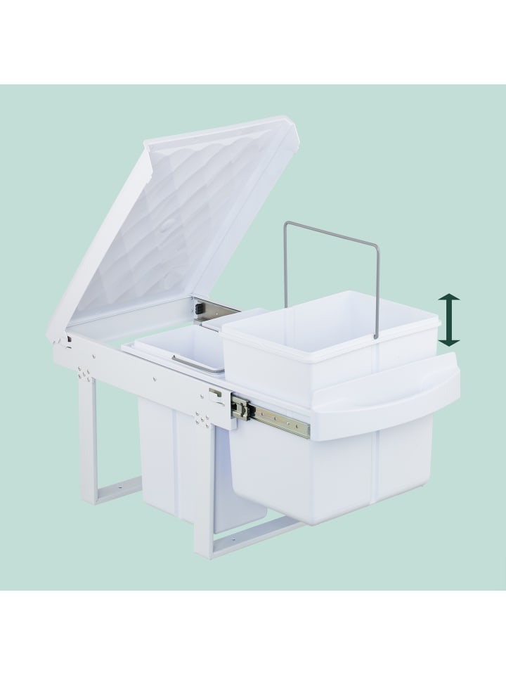 relaxdays Einbaumülleimer in Weiß - 2x 20 l günstig kaufen onesize