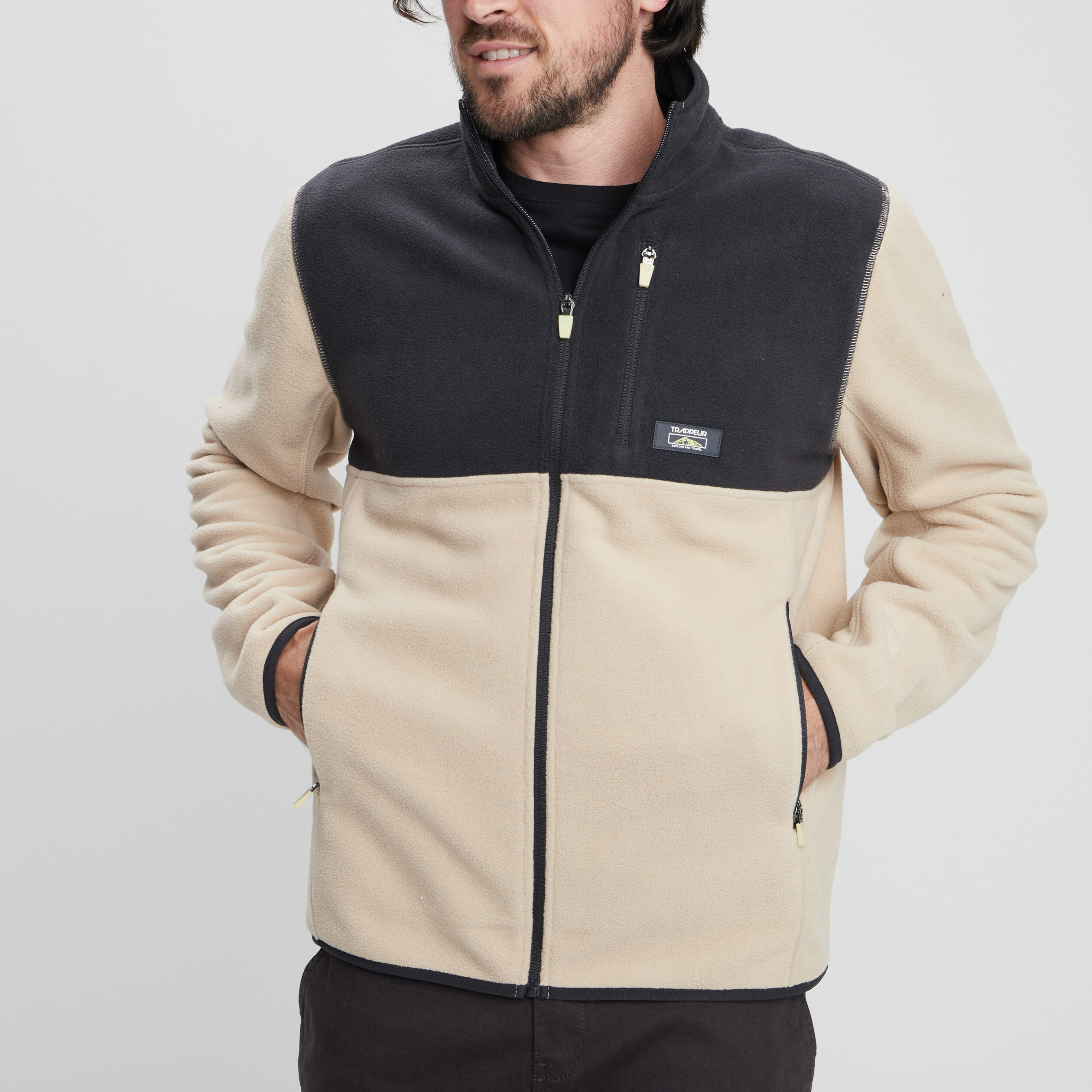 Gilet polaire col montant sable homme | La Halle