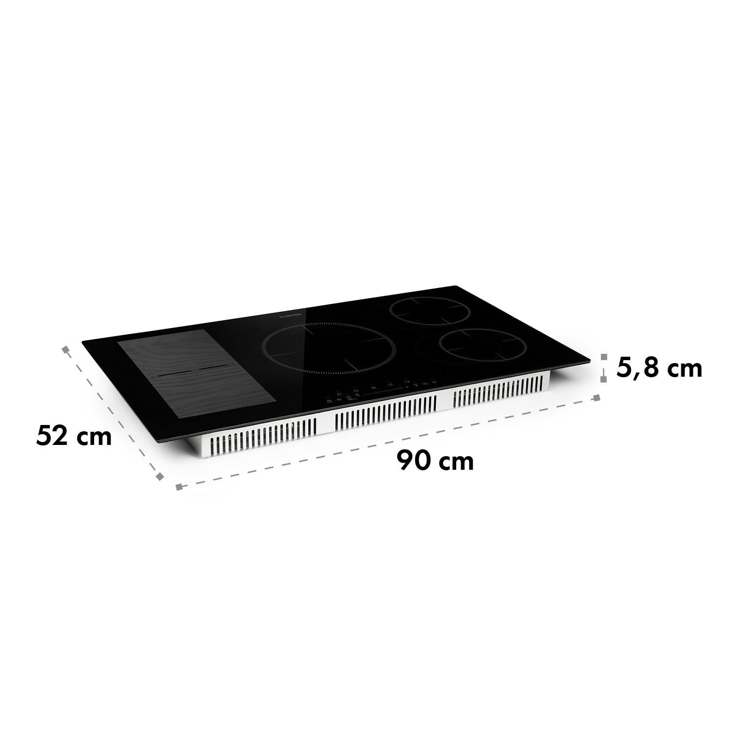 Klarstein Induktions-Kochfeld Delicatessa 90 Hybrid Einbaukochfeld Induktion 5 Zonen 7400W CP4-Delicatessa90Hy, Einbau Induktionsherd 5 Kochfelder Platten Elektro Induktionskochfeld