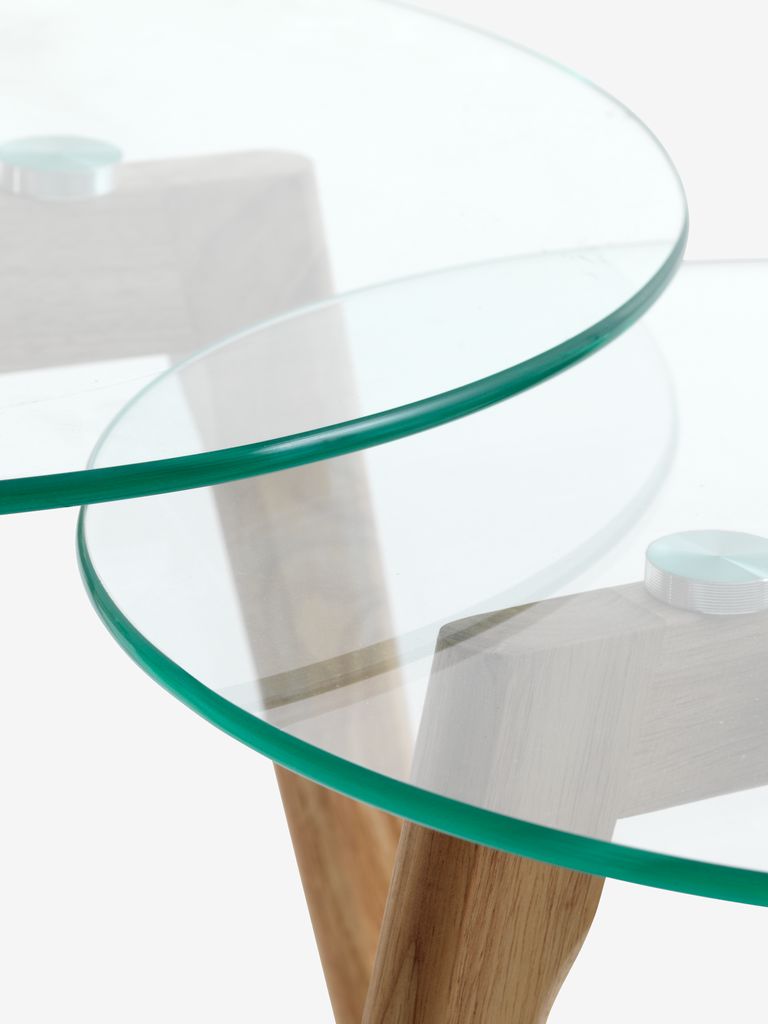 FALSLED Bordsett FALSLED Ø50/40 glass/eik 2 stk