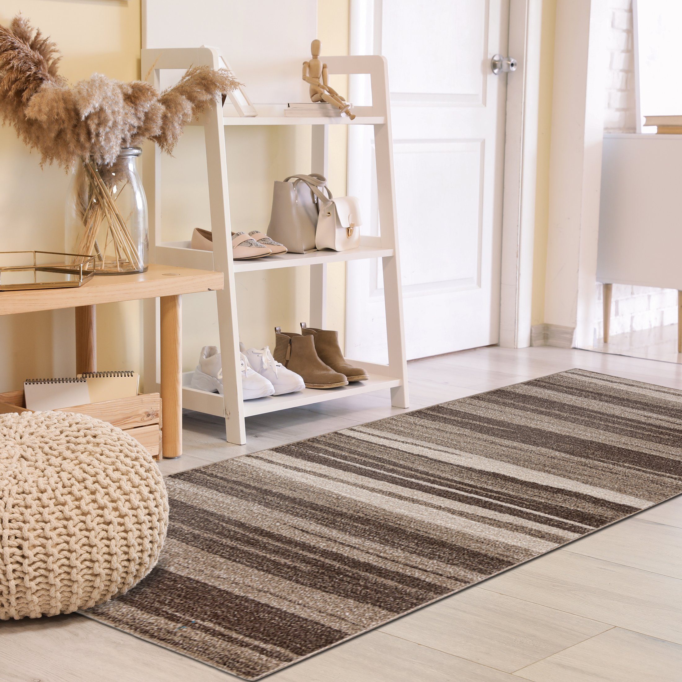 Läufer Läufer Flurläufer Modern für Vorzimmer, Küche - Beige, Mazovia, 100 x 100 cm, Kurzflor, Meterware, Höhe 10 mm, Kurzflor - niedrige Florhöhe
