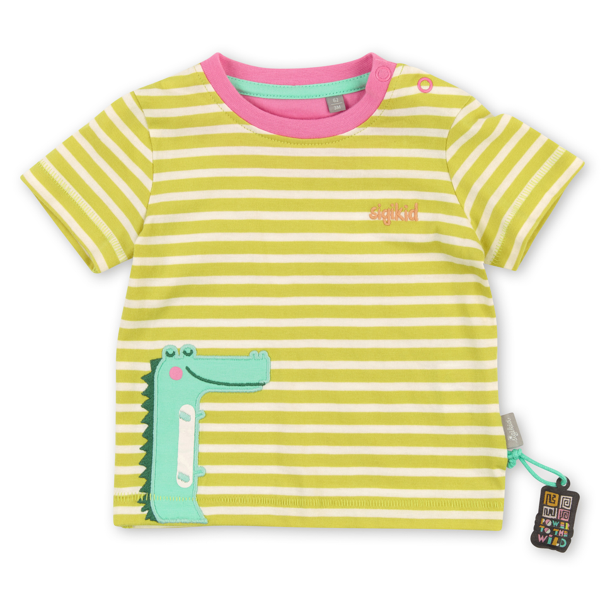 Baby T-Shirt geringelt mit Krokodil Motiv