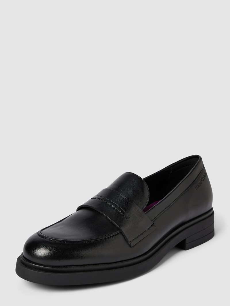 Penny-Loafer aus echtem Leder in schwarz