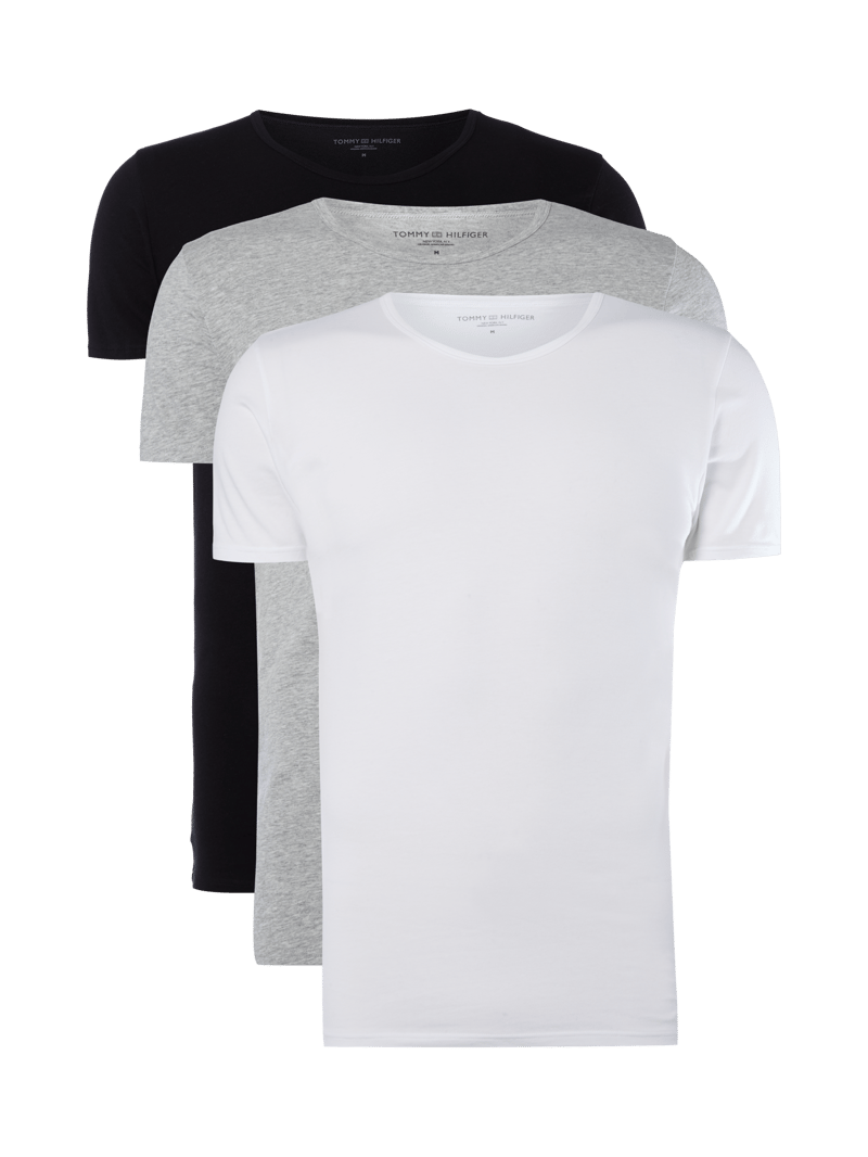T-Shirt im 3er-Pack in silber meliert