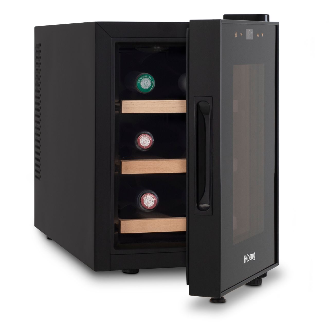 H.Koenig AGE6 Weinkühlschrank / 6 Flaschen / Temperatur von 11°C bis 18°C / LED-Temperaturanzeige