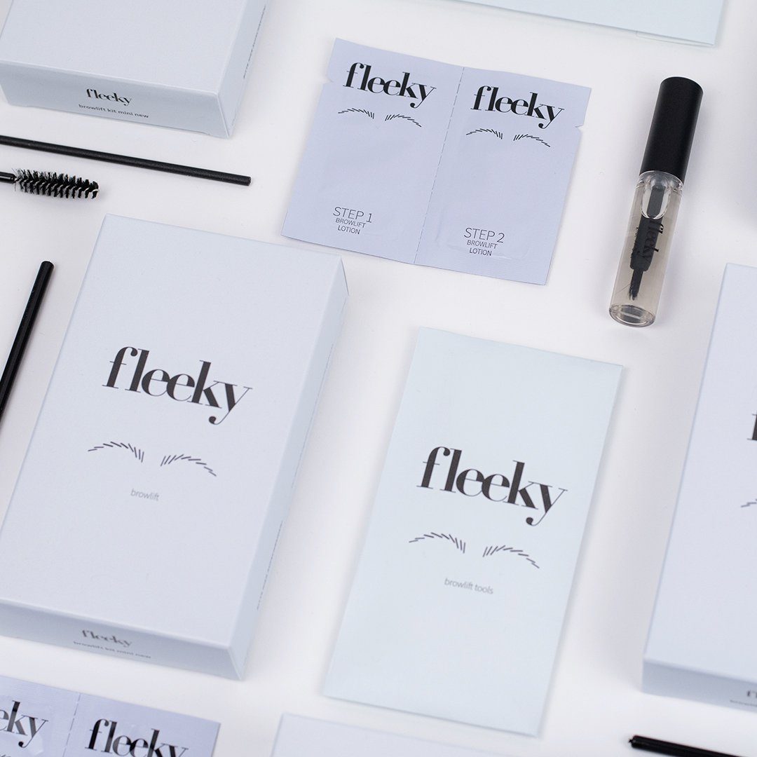 fleeky Augenbrauen-Kosmetika Browlift Kit - Augenbrauenlaminierung Set, Vegan, Tierversuchsfrei, Sachets made in EU