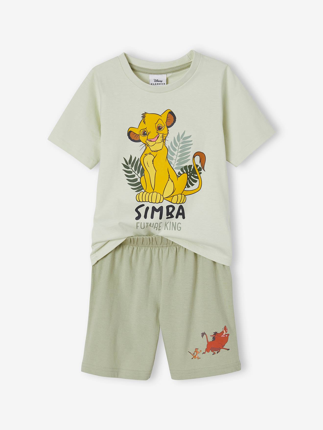 Pyjashort garçon DS® Le Roi Lion vert sauge