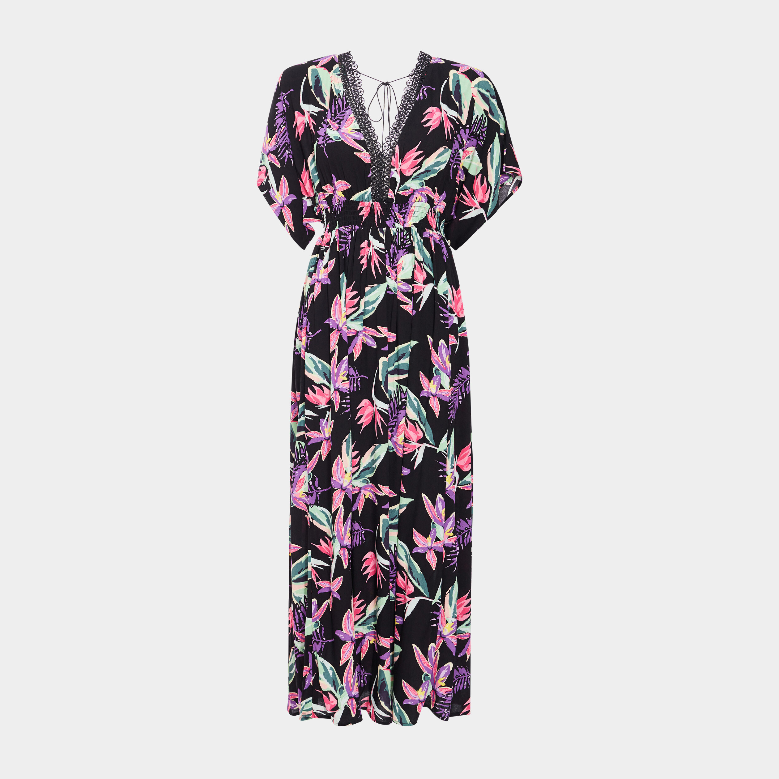 Robe longue évasée noir femme | La Halle