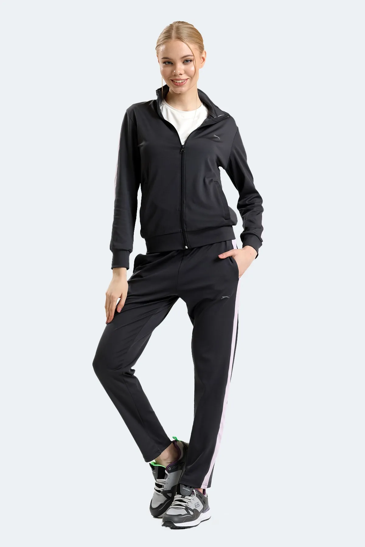 Slazenger  Rıfle Damen-Trainingsanzug-Set Dunkelgrau