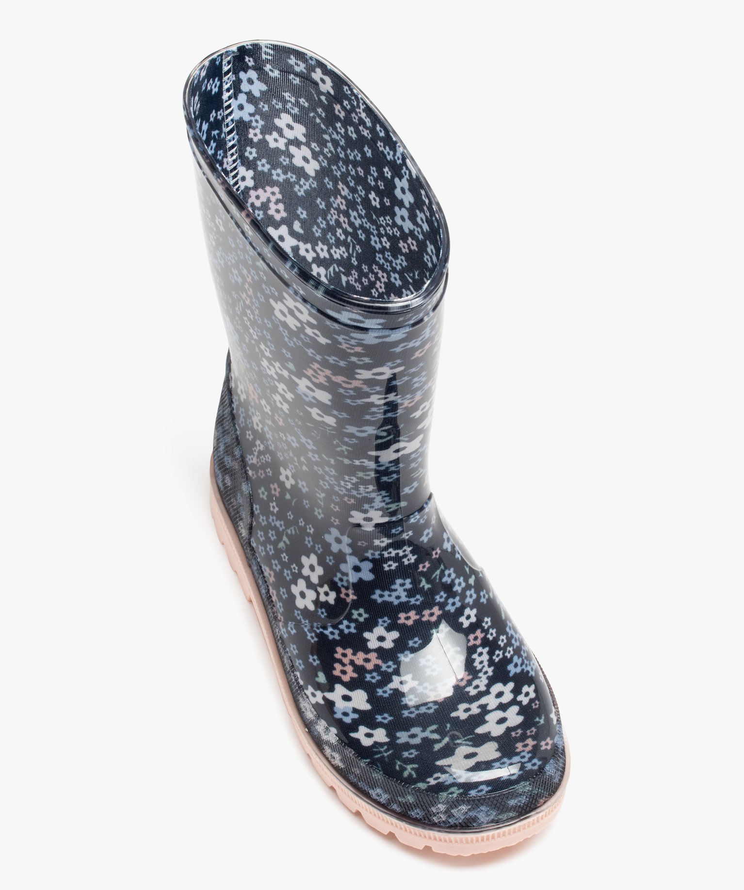 Bottes de pluie fille avec imprimé à fleurs marine | GEMO