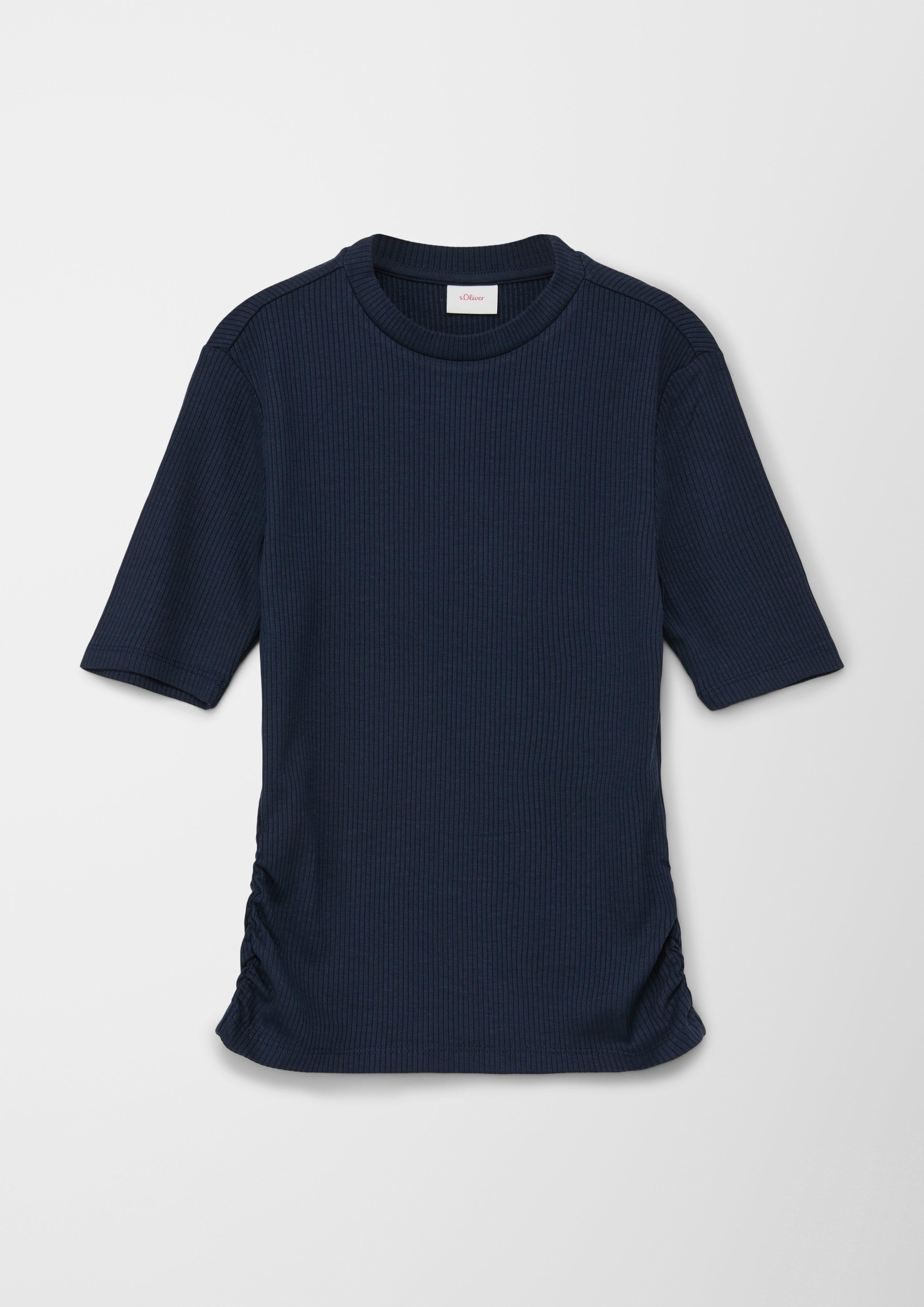 Eng anliegendes Rippshirt mit Raffung  2128030-5952