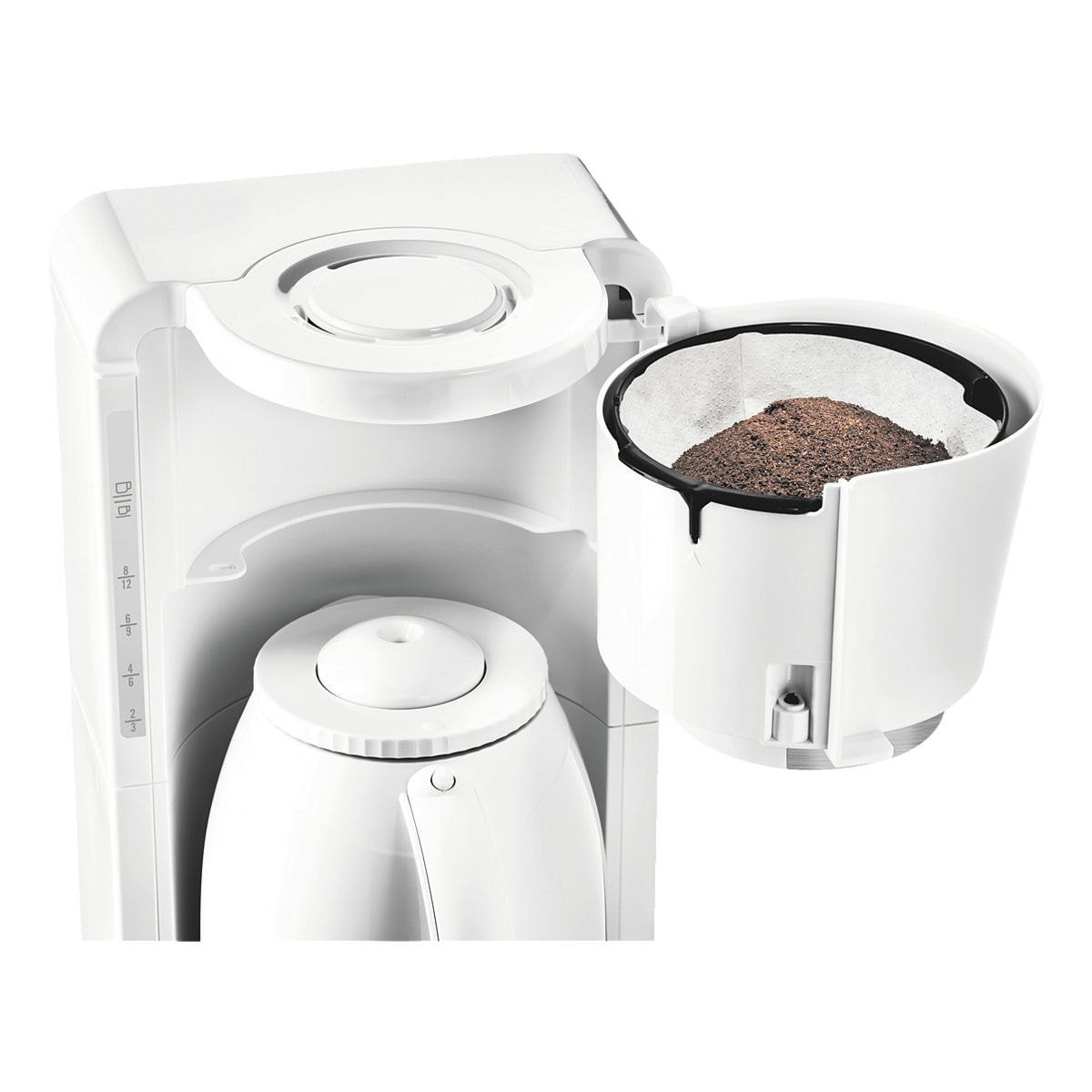 Rowenta Filterkaffeemaschine Adagio WE, Kaffeemaschine mit Kunststoff-Thermokanne, bis 12 Tassen, 850 Watt