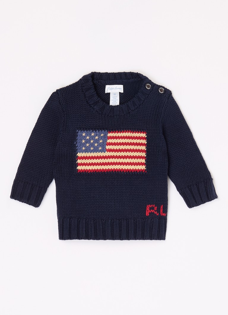 Pulover tricotat gros Ralph Lauren cu model tricotat