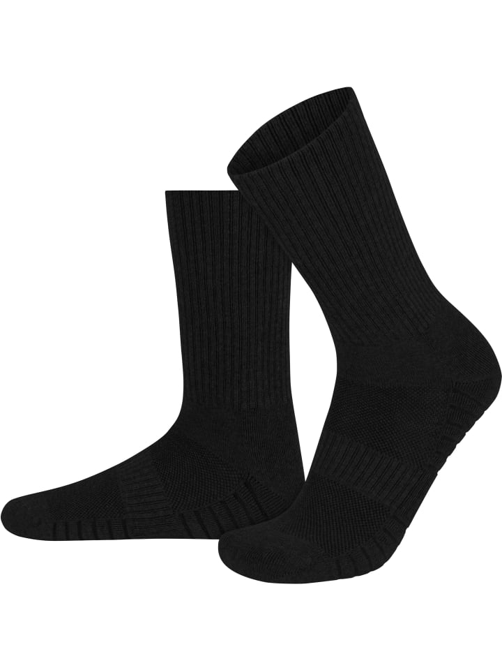 normani 4 Trekkingwandersocken mit Polstersohle und Komfortbund in Schwarz günstig kaufen