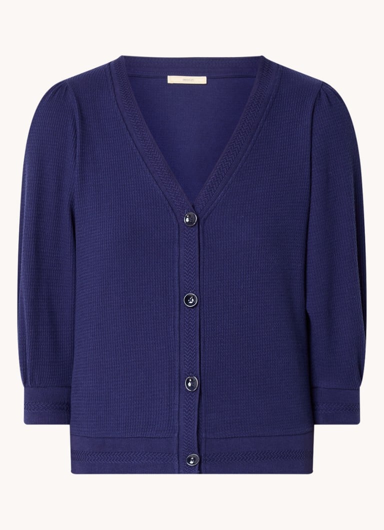 Gilet Sessùn Carbonel in maglia fine, misto cotone biologico, maniche a palloncino