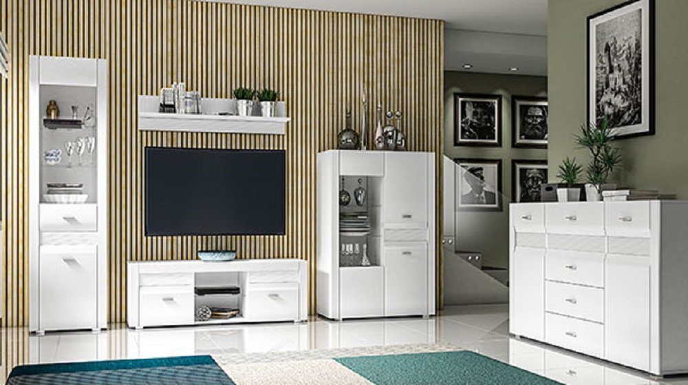 Feldmann-Wohnen Wohnwand ARKO, (Set, 1 Lowboard + 1 Vitrine), Gesamtmaße B/T/H: 230 cm x 42 cm x 138 cm