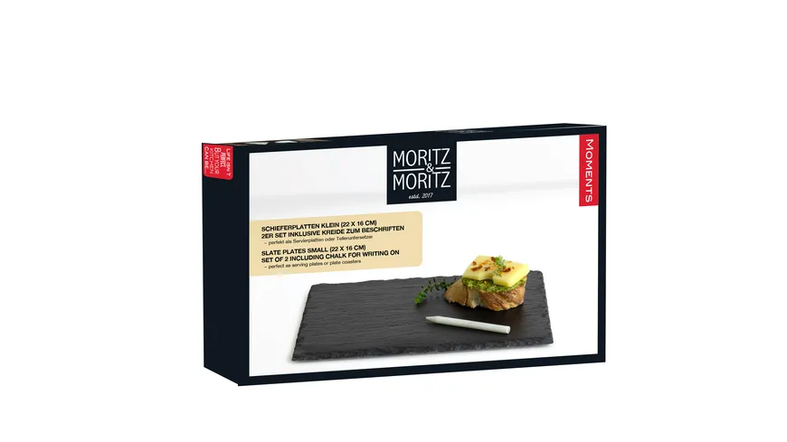 Moritz & Moritz Schieferplatte, 2er Set klein schwarz