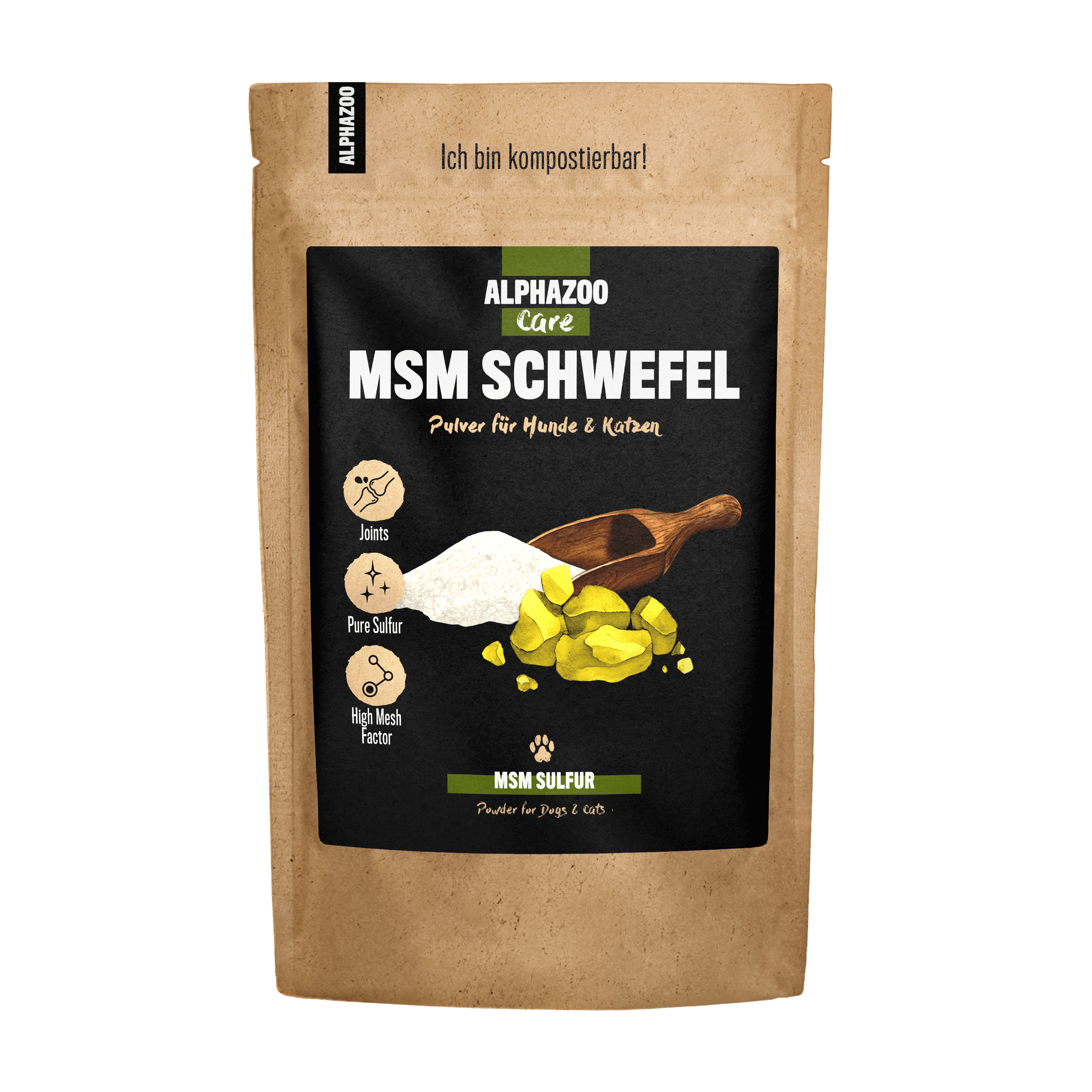 ALPHAZOO Ergänzungsfutter & Aufzucht ALPHAZOO MSM-Pulver für Hunde und Katzen 500 g