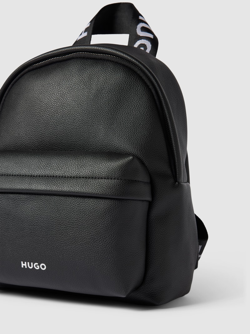 Rucksack mit Label-Detail Modell 'Bel' in schwarz