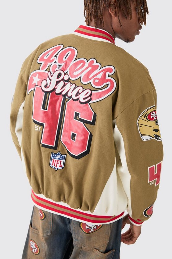 Nfl 49ers Jacke mit PU-Applikation