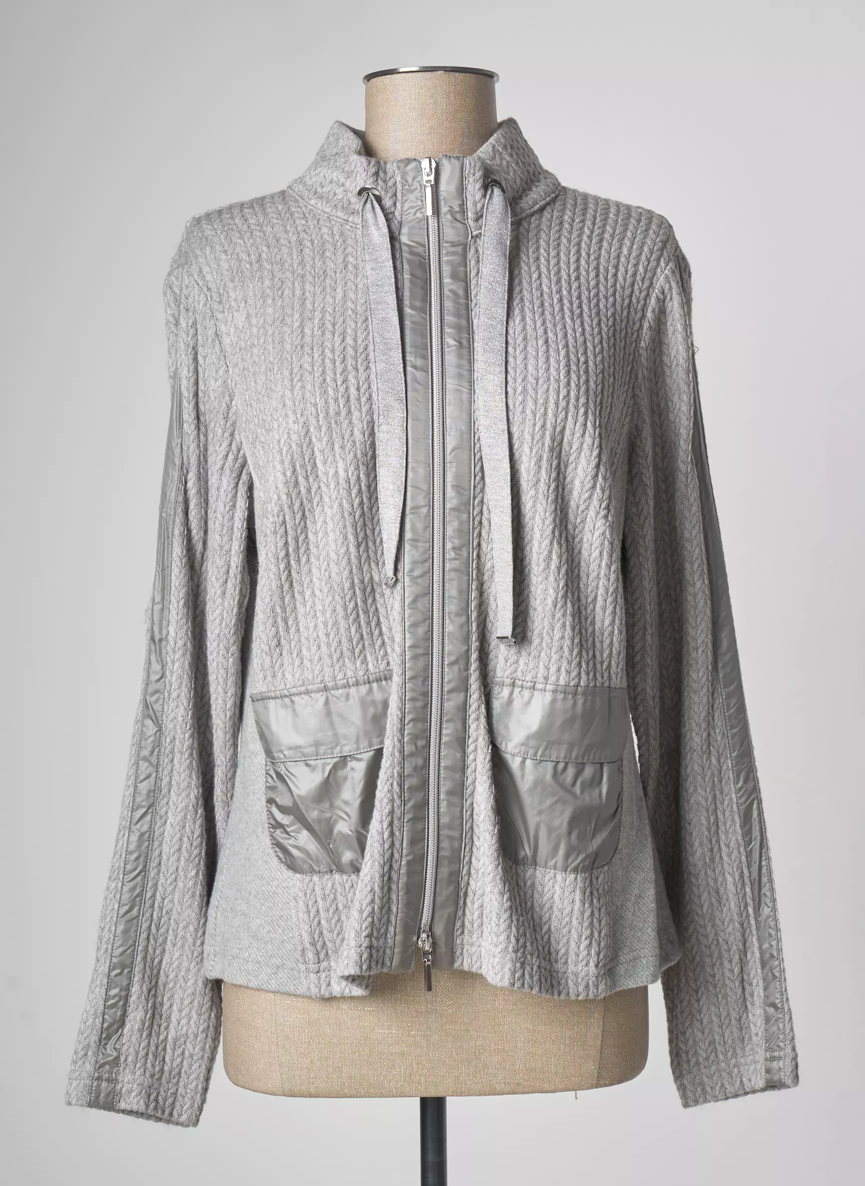 Just White Cardigans Femme couleur gris