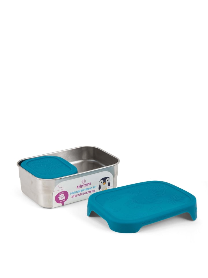 Affenzahn Edelstahl - Brotzeitbox 16.5 cm (petrol) in petrol günstig kaufen onesize