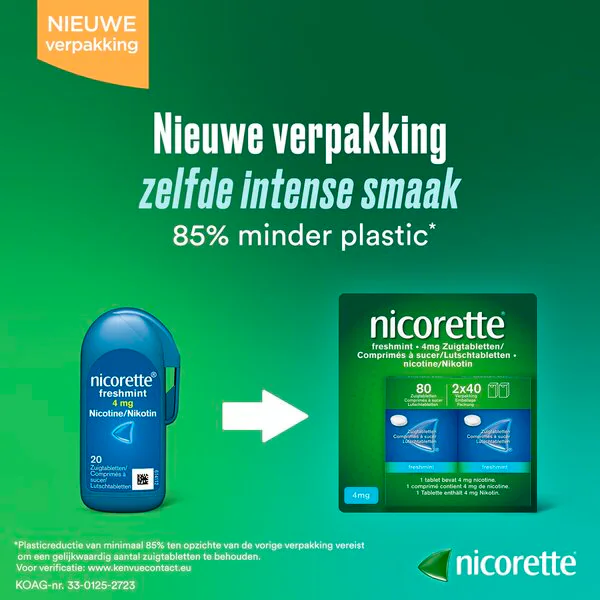 Nicorette Nikotin-Lutschtabletten Freshmint 4 mg, zuckerfrei – 2 x 40 Stück